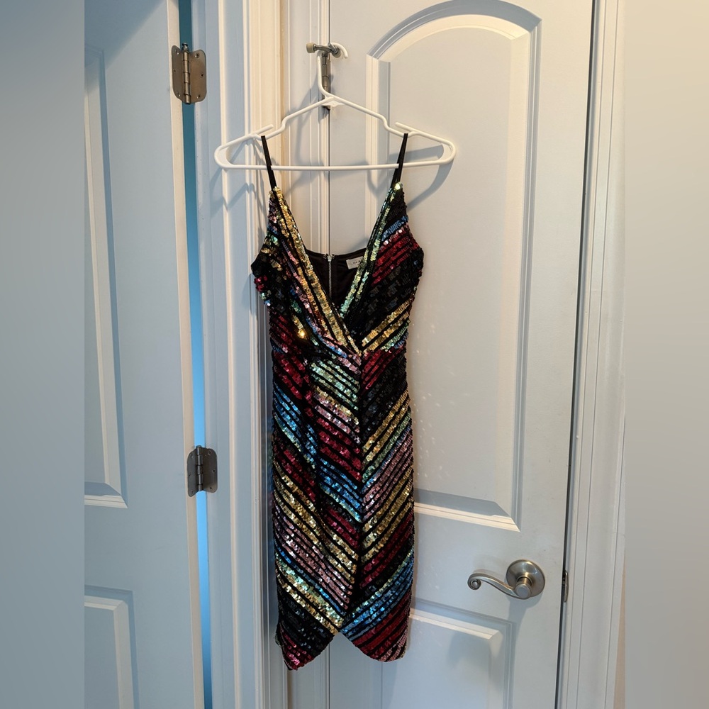 Tea & Cup Vibrant Sequin Mini Dress